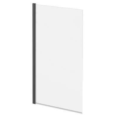 Plum&clay Memphis Gun Grey Single Frameless Bath Screen (W)800mm (H)1400mm from B&Q