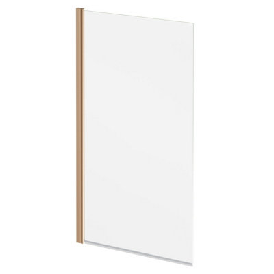 Plum&clay Memphis Brushed Bronze Single Frameless Bath Screen (W)800mm (H)1400mm from B&Q