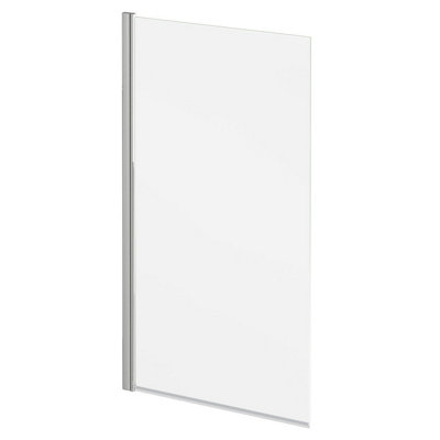 Plum&clay Memphis Nickel Single Frameless Bath Screen (W)800mm (H)1400mm from B&Q