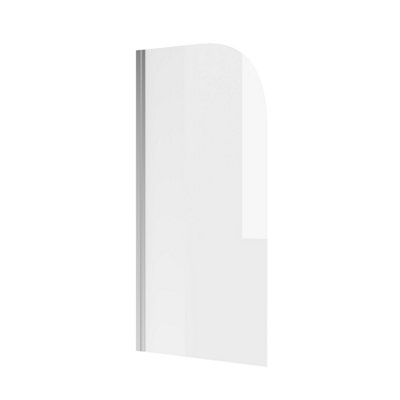 Plum&clay Memphis Chrome Single Curved Frameless Bath Screen (W)800mm (H)1400mm from B&Q
