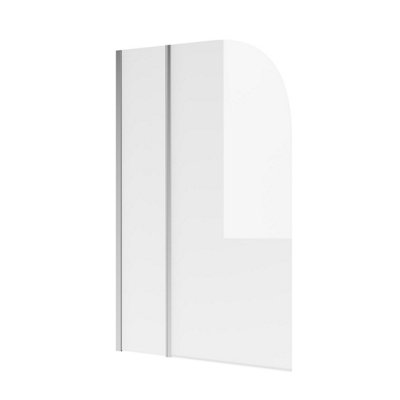 Plum&clay Memphis Chrome Double Curved Frameless Bath Screen (W)1000mm (H)1400mm from B&Q