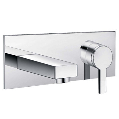 Plum&clay Sura Polished Chrome Wall-Mounted Basin Mixer Tap from B&Q