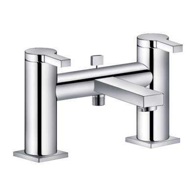 Plum&clay Sura Polished Chrome Deck-Mounted Bath Shower Mixer Tap With Handset from B&Q