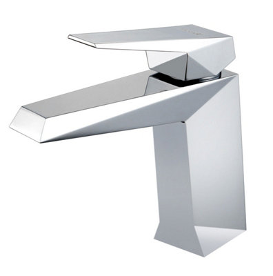 Plum&clay Izmir Polished Chrome Deck-Mounted Basin Mono Mixer Tap from B&Q
