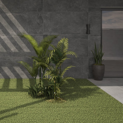 B&Q -  Zen Matt Dark Grey Concrete Effect Porcelain Outdoor Tile Pack Of 10 Tiles 5.4M² (L)900mm (W)600mm