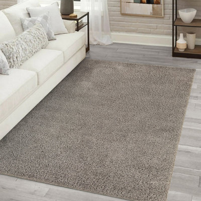  - Latte Plain Medium Rug(L)160Cm X (W)120Cm