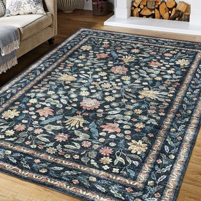  - Nightshade & Pink Traditional Medium Rug(L)170Cm X (W)120Cm