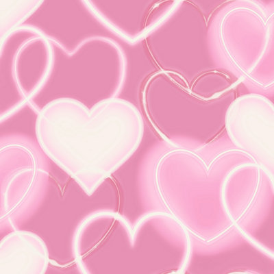 Arthouse Neon Heart Pink & Red Wallpaper E100236Ah from B&Q
