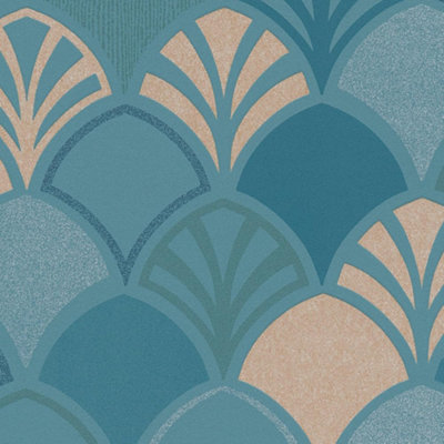 Zed Décor Zed Decor Blue Beige Palm Tree Tropical Wallpaper -Textured Effect- Feature WallBedroomLiving Room Beach Wallpaper 371521 from B&Q