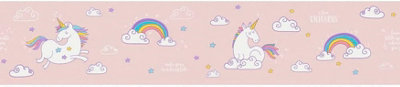 Zed Décor Zed Decor Pink Love Unicorn Rainbow Stars Kids RoomNurseriesPlayrooms  Wallpaper Border from B&Q