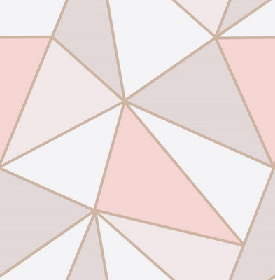 Fine Décor Fine Decor Apex Geometric Rose Gold  Feature Wall Wallpaper Fd41993 from B&Q