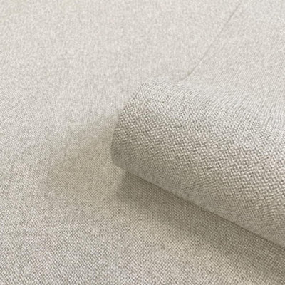 Belgravia Decor Ciara Texture Fabric Effect Plain Italian Vinyl Wallpaper Soft 4404 Silver