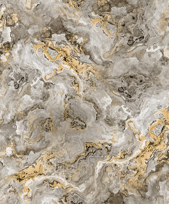 Zed Décor Zed Decor Heavyweight Vinyl Marble Effect Abstract GreyGold Wallpaper 62537 from B&Q