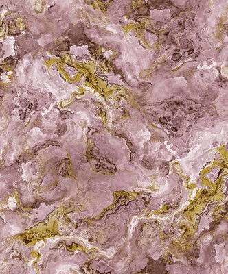 Zed Décor Zed Decor Heavyweight Vinyl Liquid Marble Effect Abstract Pink / Gold Wallpaper 62542 from B&Q