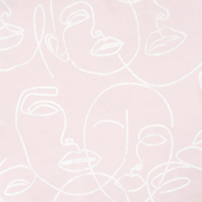Arthouse Linear Faces Blush Pink Wallpaper 921608 from B&Q