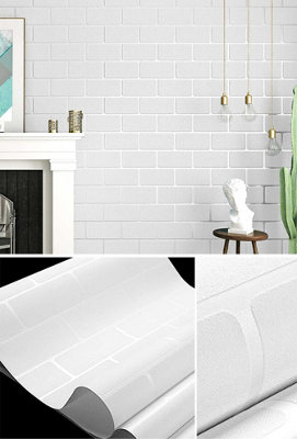 Zed Décor Zed Decor White 3D Brick Pattern WallpaperBz120 from B&Q