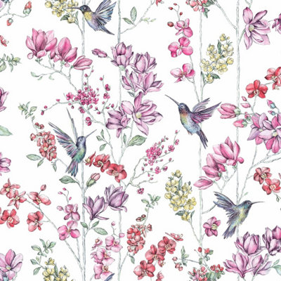 Holden Décor Holden Floral Charm Hummingbird Wallpaper  Multicolored12390 from B&Q