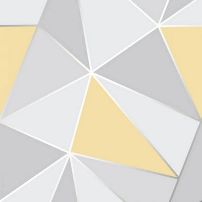 Fine Décor Apex Geometric Wallpaper Yellow And Grey Fine Decor Fd41991 from B&Q