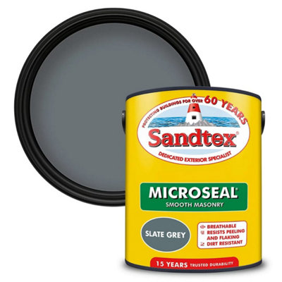 Sandtex Microseal Exterior Smooth Masonry Paint Slate Grey 5L from B&Q