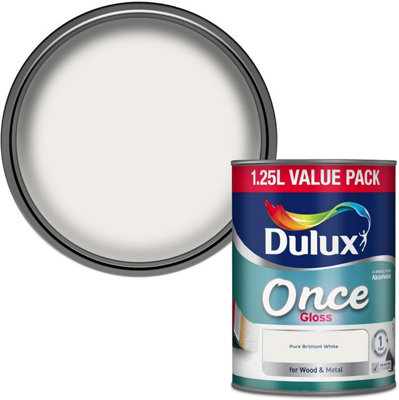 Dulux Once Gloss Brilliant White 1.25L from B&Q