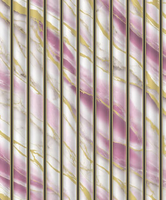 WPE® Wpe Marble Effect Metallic Vinyl 3D Wall Panel Design WallpaperSoft Lilac & Pink Tones With Gold Veins Sl115410.05L X 0.52W from B&Q
