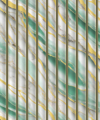 WPE® Wpe Marble Effect Metallic Vinyl 3D Wall Panel Design WallpaperEmerald Green Tones With Gold Veins Sl115510.05L X 0.52Wmetrs from B&Q