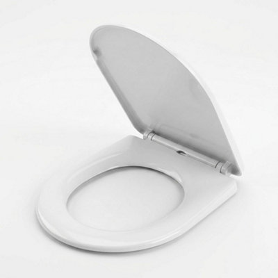 Built Right Toilet Seat  Soft Close Quick Release White D Shaped Sd01