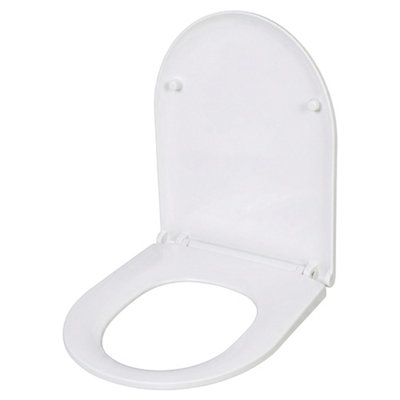 Built Right Toilet Seat Soft Close Quick Release White D Shaped Sd02