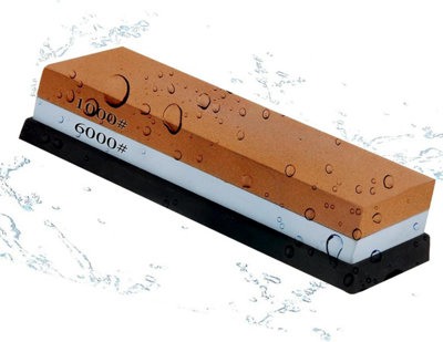 ATEK Whetstone Sharpening Kit Dual Grit Sharpening Stone With Angle Guide Non Slip Base Sharp Edges from B&Q
