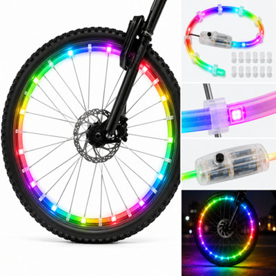ATEK Colour Changing Led Bicycle Wheel Lights For Tire Spokes, Visible From All Angles, Bike Road Safety Fits Adults & Kids Outdoor Uk