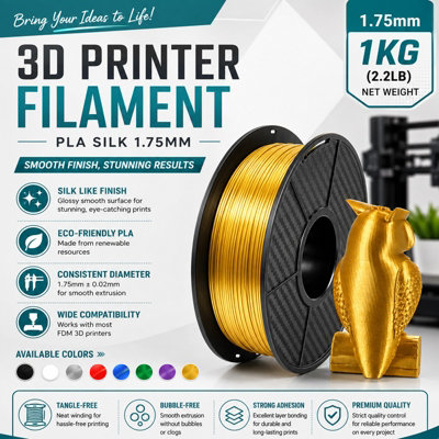 Atek Gold Pla 3D Printer Filament 1.75Mm 1Kg Spool Low Warp Fdm Printing - Image 3