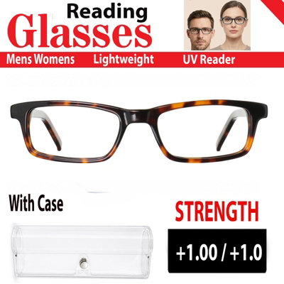 Atek Reading Glasses For Men Women Readers Glasses Lightweight Anti Eyestrain/uv +1.00/+1.0