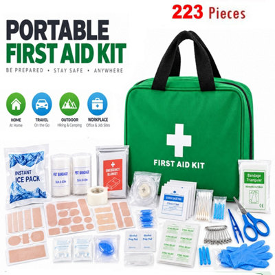 Atek Unisex Green 223 Pcs First Aid Kit Emergency 1St Aid Kit Refill Bag Includes Blanket Eyewash Ice Pack Home Office Car Caravan Workplace Travel In - Image 3