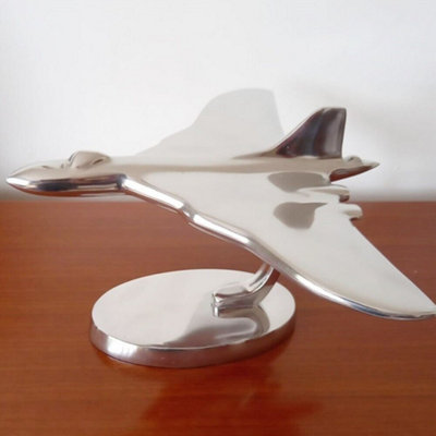 Inspirational Gifting Vulcan Aeroplane Ornament Aluminium Plane Sculpture Gift from B&Q