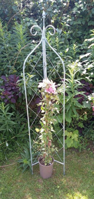 Inspirational Gifting Verdigris Folding Obelisk Plant Support Stake Trellis For Climbing Plants (M5 from B&Q