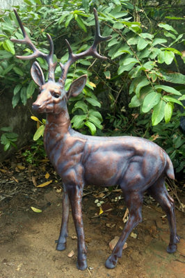 Inspirational Gifting Standing Stag Buck Ornament Cast From Aluminium Extra Large from B&Q