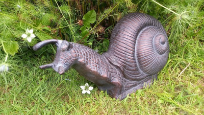Inspirational Gifting Giant Garden Snail Garden Ornament Sculpture In An Antique Bronze Finish from B&Q