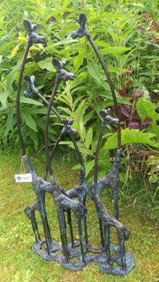 Inspirational Gifting Giraffe Family Sculpture Ornament With An Aged Bronze Finish from B&Q