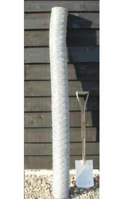 Inspirational Gifting 1.8M Tall Wire Mesh Galvanised Chicken Wire Fencing 25mm25M Roll from B&Q