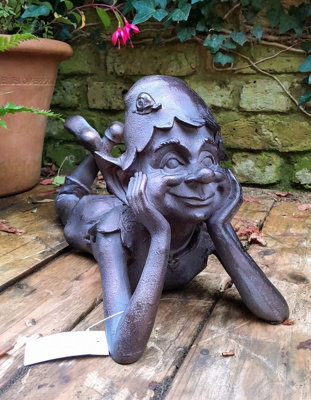 Inspirational Gifting Bronze Pixie Daydreaming Garden Sculpture Decoration Ornament - Resin - Sculpture - Image 5