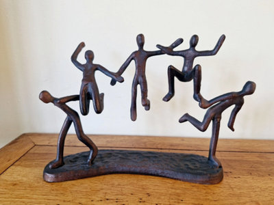 B&Q -  Jump For JoyOrnament Hand Cast In Aluminium With Antique Bronze Finish