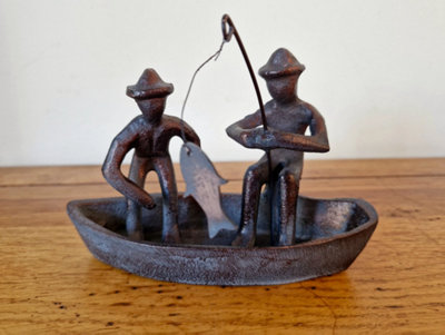 B&Q -  Gone FishingOrnament Hand Cast In Aluminium With Antique Bronze Finish