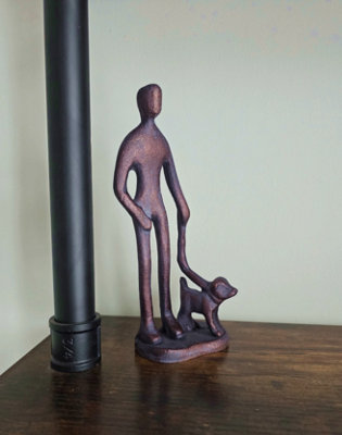 Inspirational Gifting WalkiesDog Walker Ornament Hand Cast In Aluminium With Antique Bronze Finish from B&Q