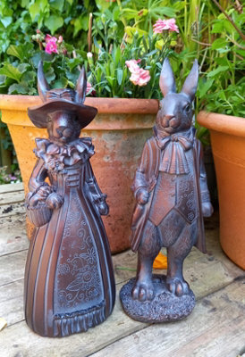 Inspirational Gifting Mr And Mrs Rabbit Sculptures Garden Ornaments Figurines from B&Q