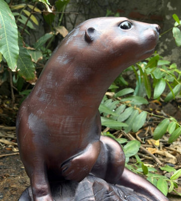 B&Q -  Large Otter Sculpture Garden Ornament Statue
