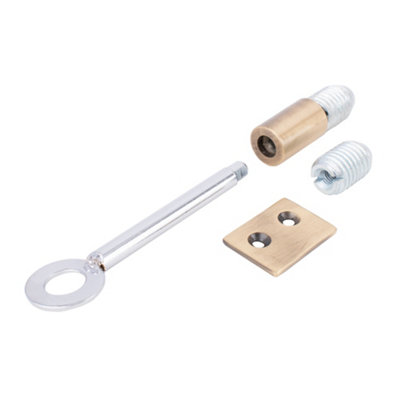Sash Heritage Slim Sash Stop With Key & 2 Inserts -20mmAntique Brass from B&Q