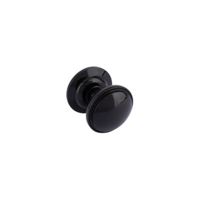 Timber Series Decorative Round Door KnobBlack from B&Q