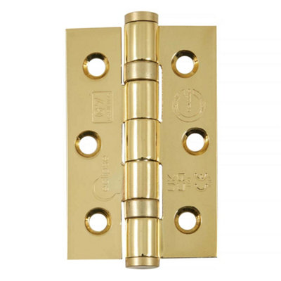 Frisco Eclipse Eclipse 3 Inch (76mm) Ball Bearing Hinge Grade 7 Square EndsPolished Brass (Sold In Pairs)
