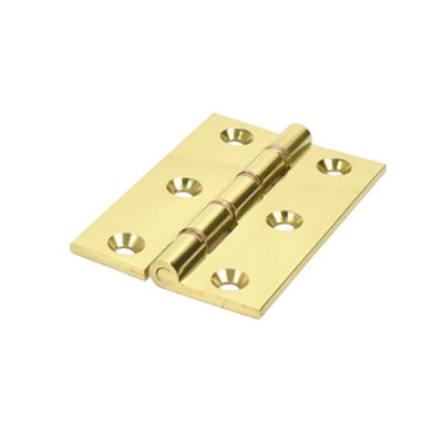 Frisco Eclipse Eclipse Phosphor Bronze Washered Hinge 3 Inch (76mm X 51mm X 2mm)Polished Brass (Sold In Pairs) from B&Q