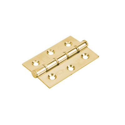 Frisco Eclipse Eclipse Stainless Steel Washered Hinge 3 Inch (76mm X 51mm X 2mm)Polished Brass (Sold In Pairs) from B&Q